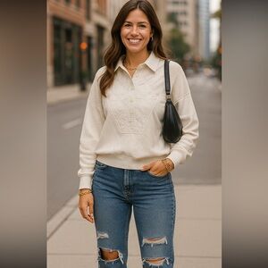 Vintage Circus Maximus Pullover Sweatshirt S – White Quilted Retro 80sstreetwear